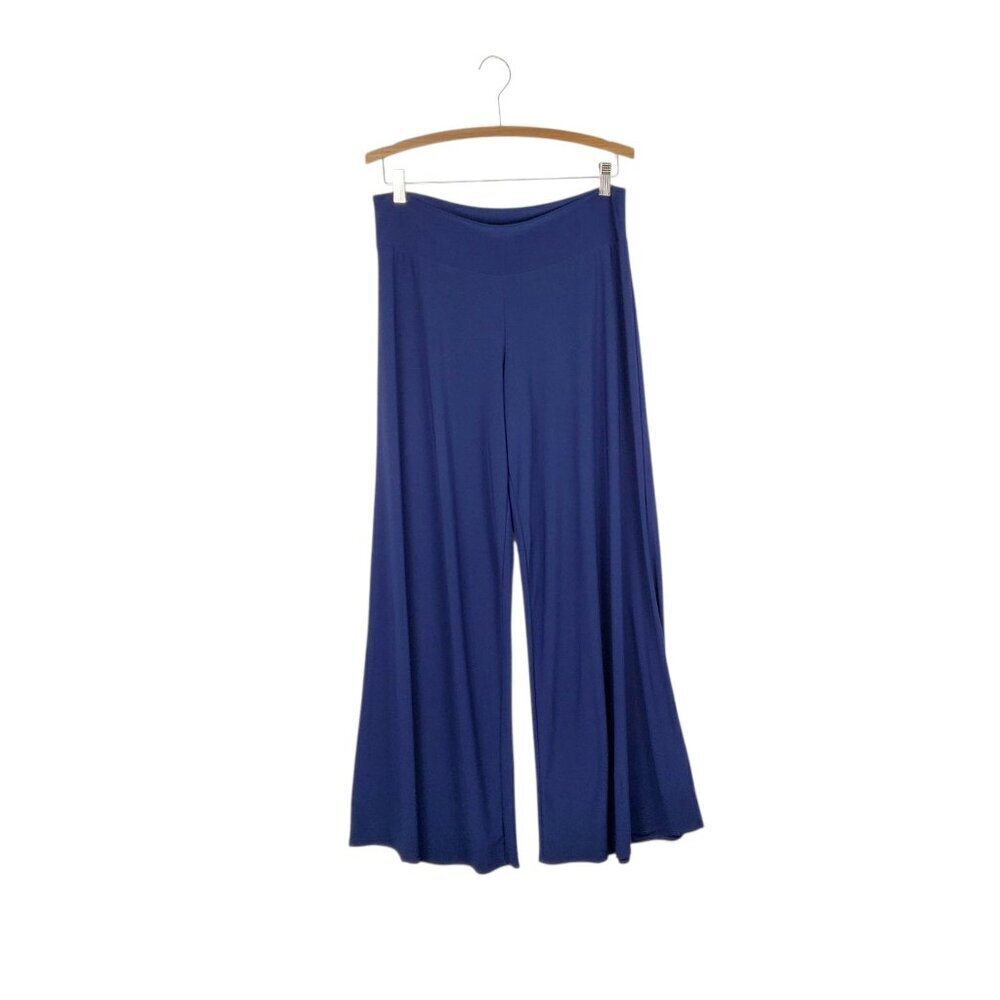 Clara Sunwoo Navy Signature Palazzo Pants Size XL Pull On Wide Leg Travel